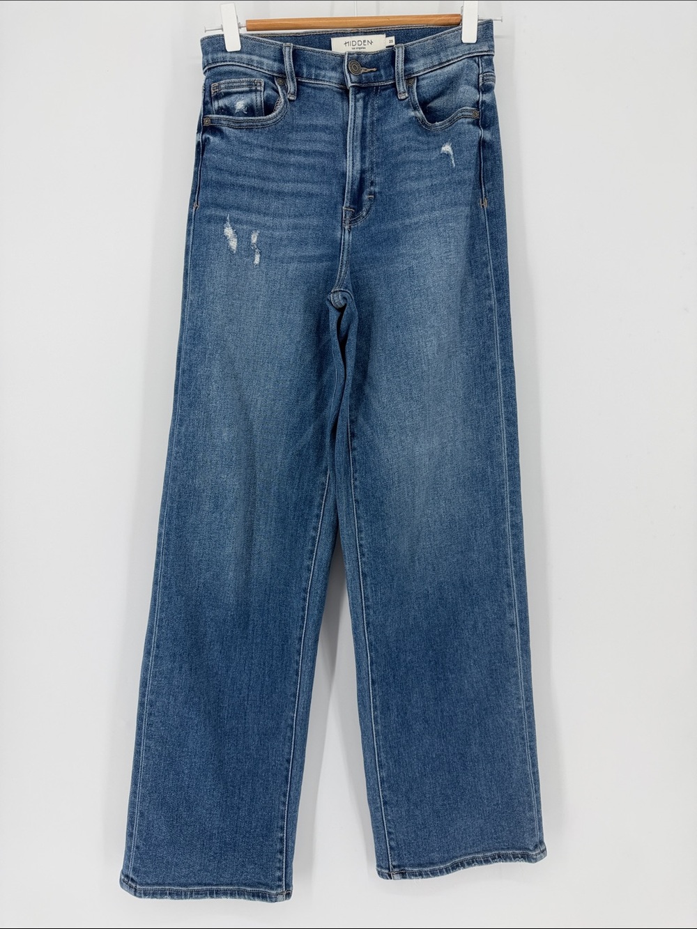 Hidden Jeans High Rise Wide Leg Denim Jeans Distressed Size 25